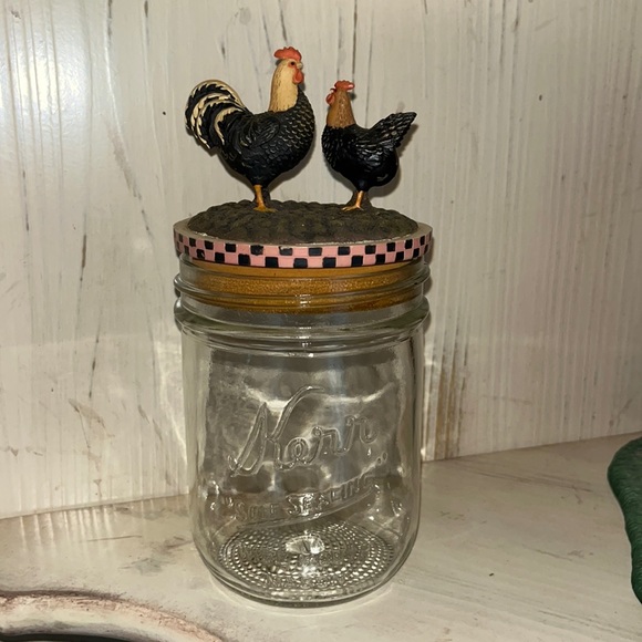 Kerr Jar with a Warren Kimble Roster Topper - Picture 2 of 5